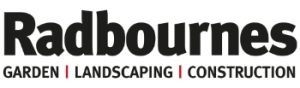 Radbournes Logo with Garden, Landscaping and construction written underneath